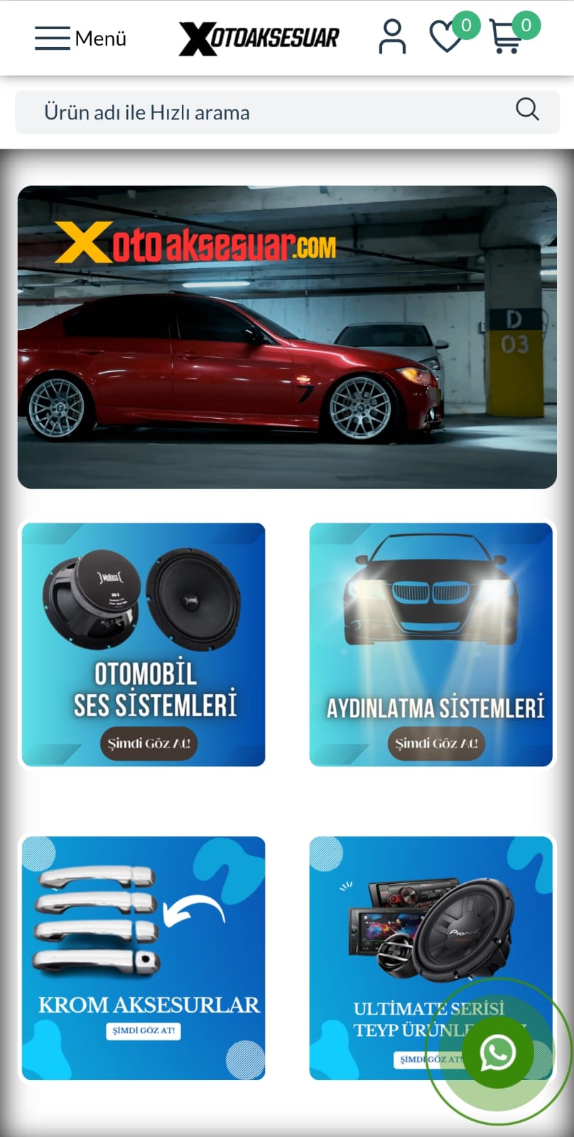 Oto Aksesuar E-Ticaret Teması